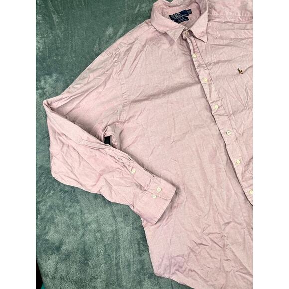Men's Polo Ralph Lauren Andrew Pink Oxford Shirt Size XL excellent - Picture 6 of 10